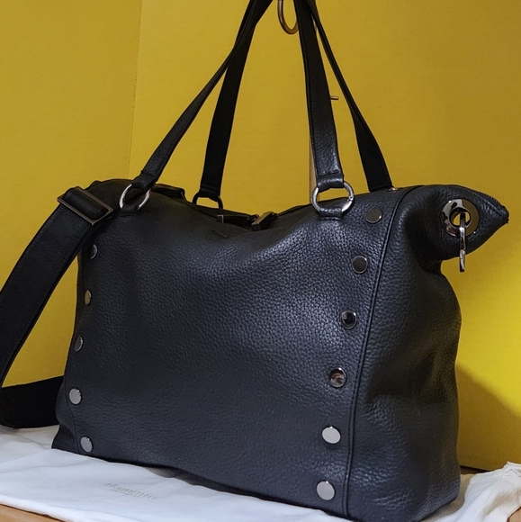 Hammitt Daniel Large Leather Tote Bag - Black Gunmetal - Picture 2 of 13